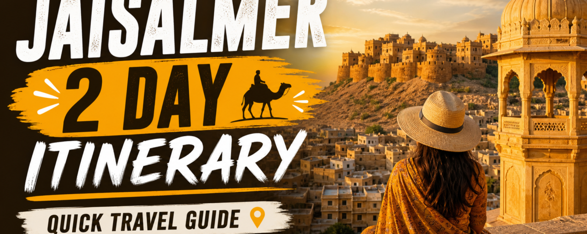 Tourists exploring Jaisalmer Fort and desert safari during a 2 day trip in the Golden City of Rajasthan